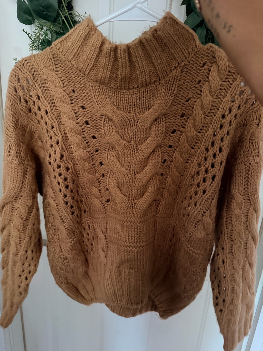 Unlisted Camel Cable Knit Turtleneck Sweater